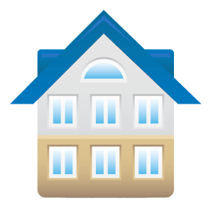 house blue roof
