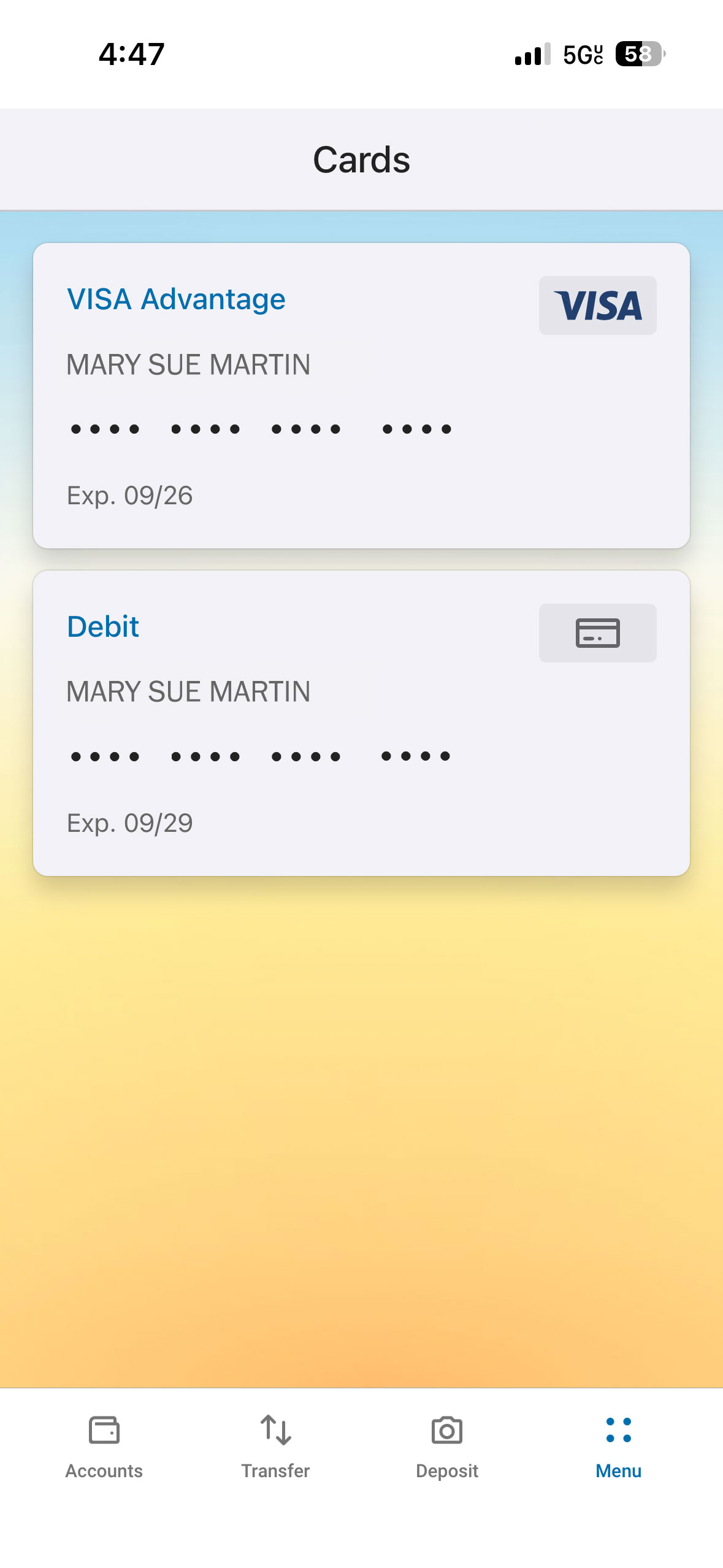 bcu new app accounts