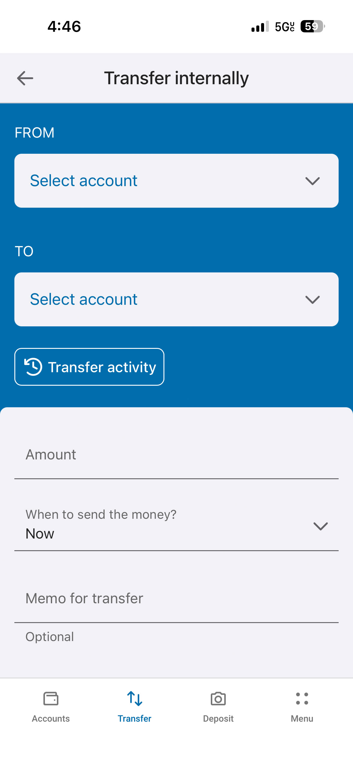 bcu new app accounts