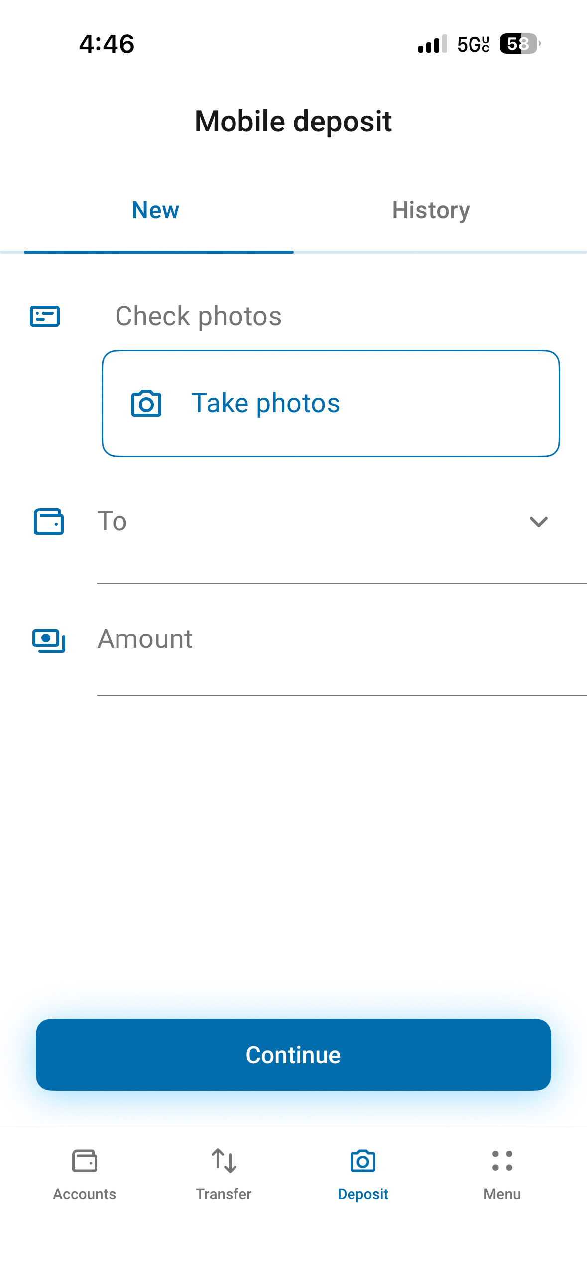 bcu new app accounts